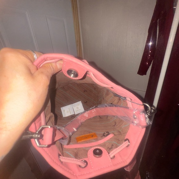 Montana West Pink and Brown Crossbody Bag - Picture 6 of 6